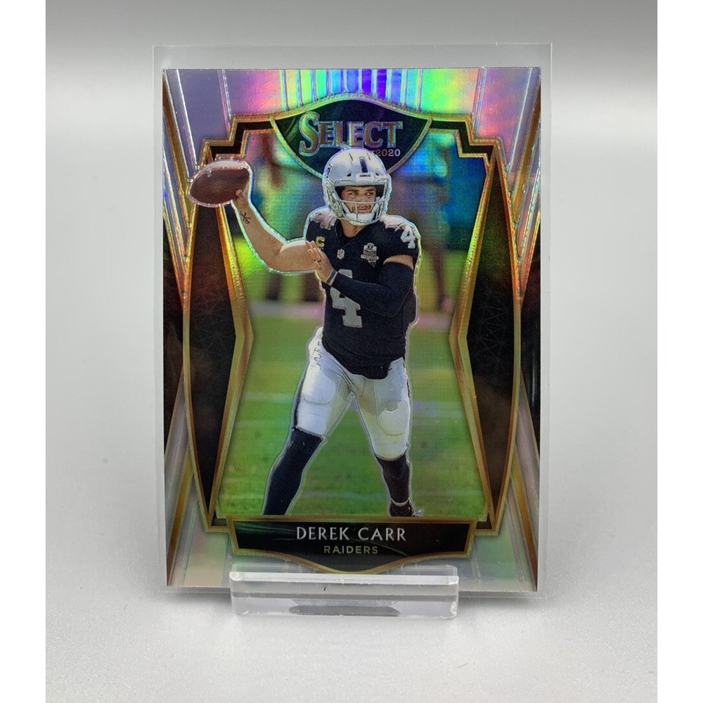 Raiders 2020 Panini Select DEREK CARR Premier Level Silver Prizm #132 Las‎ Vegas